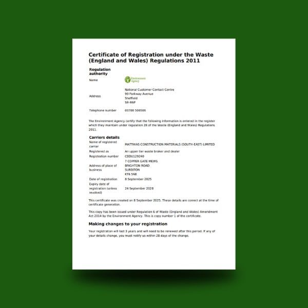 MCM Waste Carriers Licence 2028
